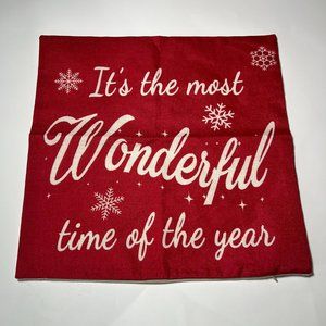 2/$12 💥🆕 Christmas Red "Wonderful Time of the Year" Accent Pillow Cover | 1336